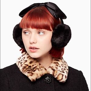 Kate Spade - Black Earmuff With Satin Bow